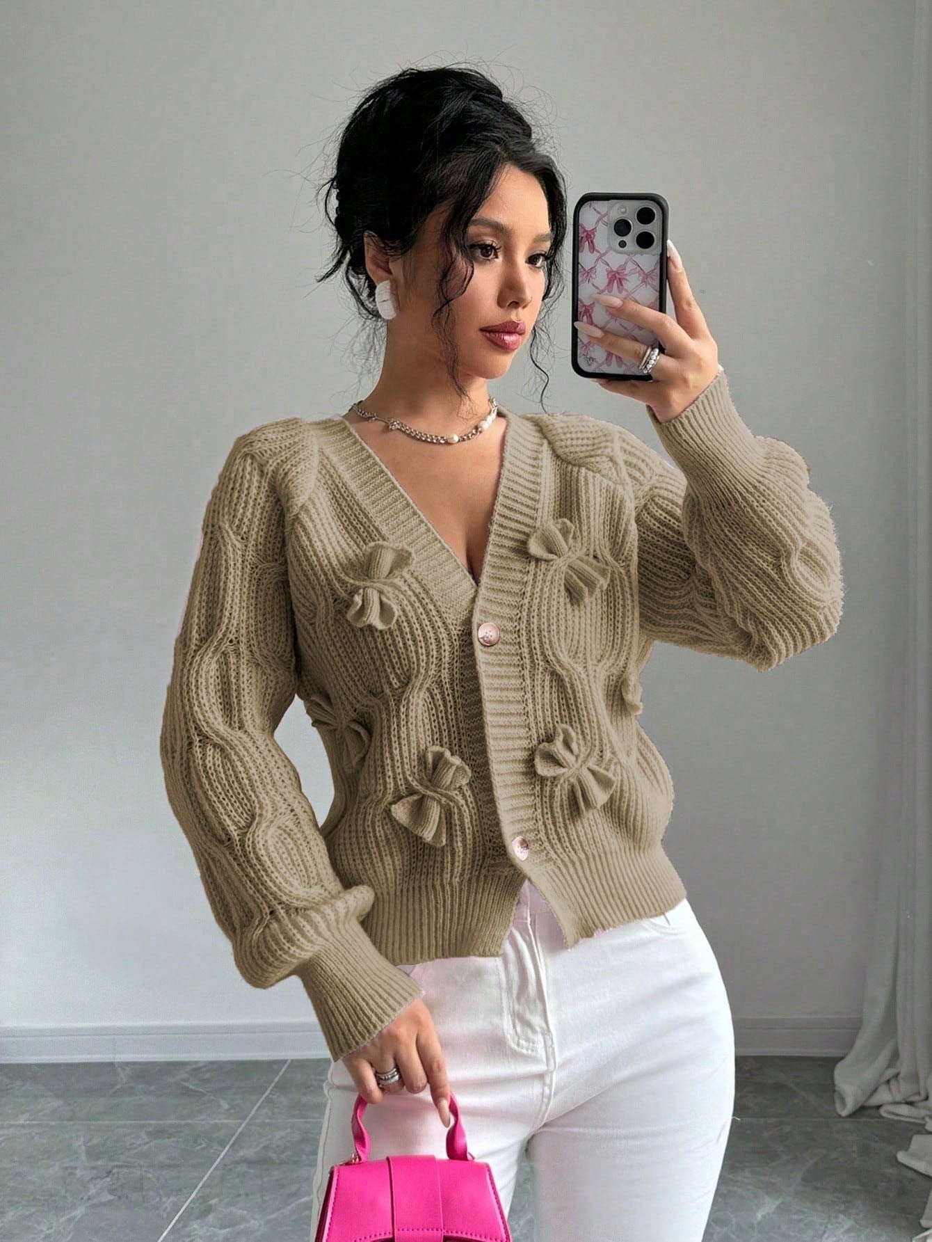 Elenzya chaqueta casual de mujer de unicolor con decoracion de mono, para otono/invierno