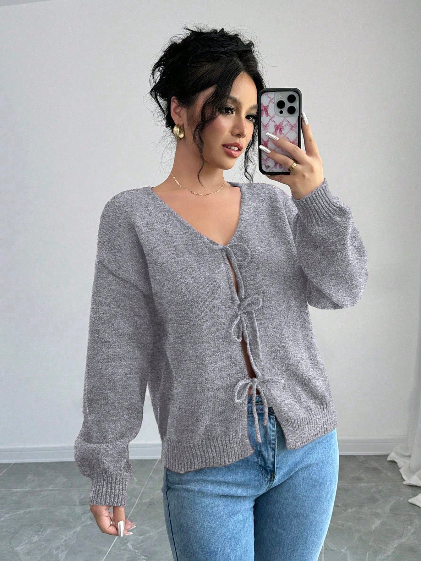 Prive chaqueta de punto con cremallera de unicolor informal, versatil para otono/invierno