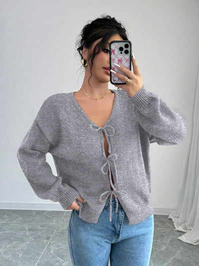 Prive chaqueta de punto con cremallera de unicolor informal, versatil para otono/invierno
