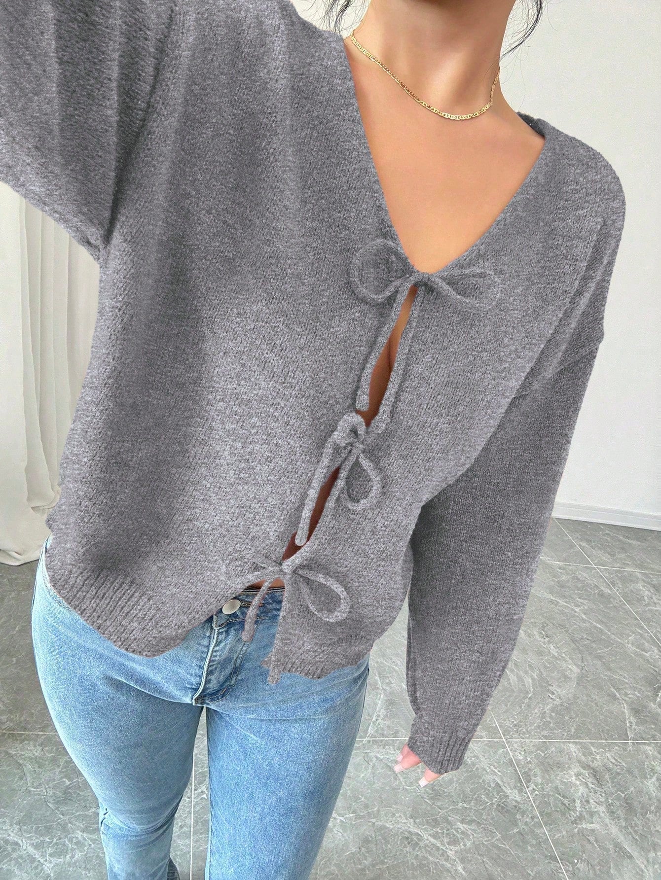 Prive chaqueta de punto con cremallera de unicolor informal, versatil para otono/invierno