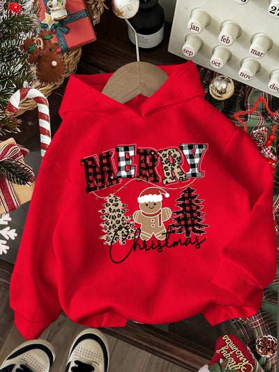Ezwear jersey holgado de manga larga con estampado de arbol de navidad y texto "feliz navidad" en estilo minimalista y vintage con estampado de leopardo, para mujer