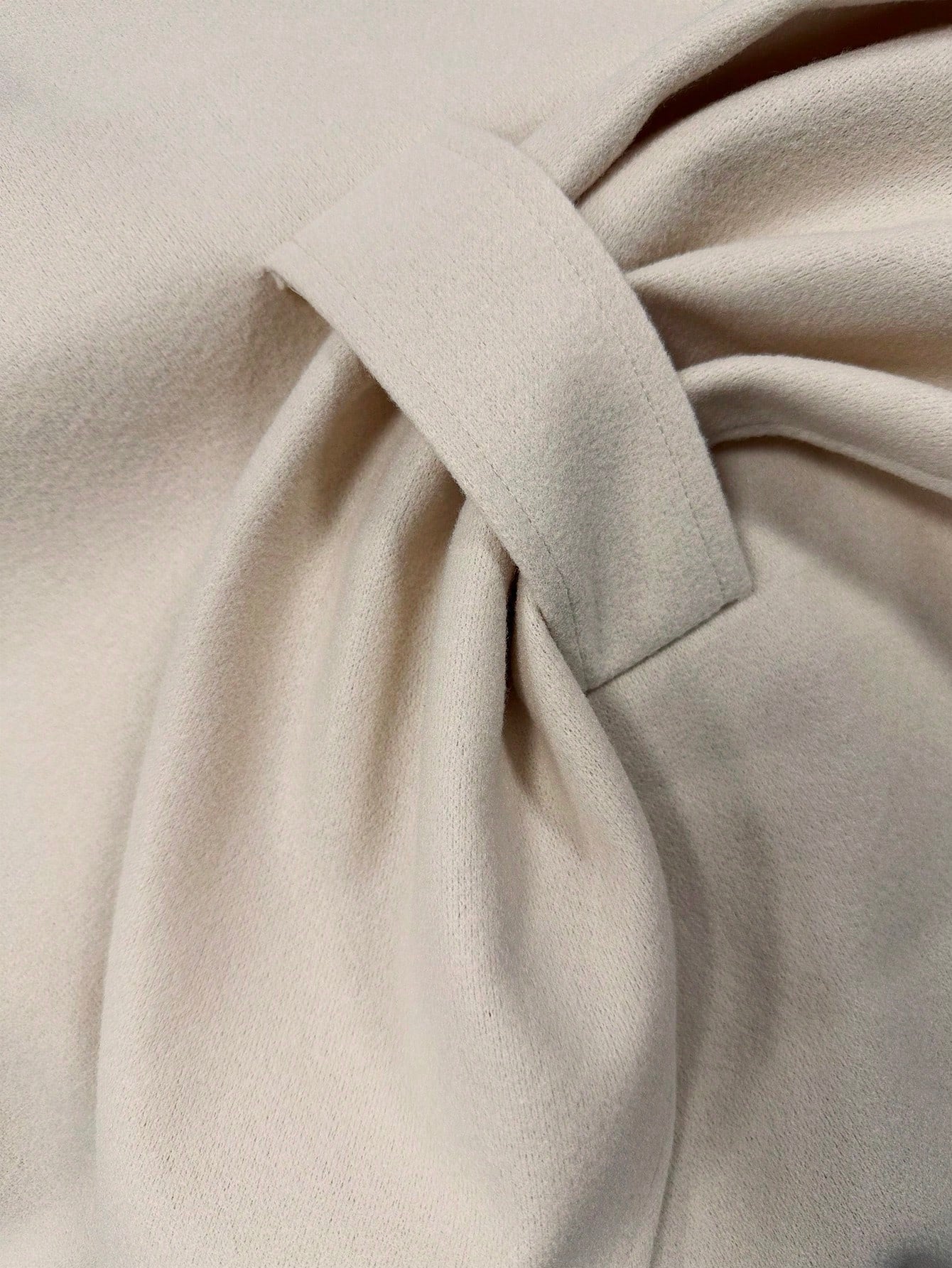 Clasi abrigo de lana de unicolor elegante con cierre envolvente para mujer, para otono/invierno