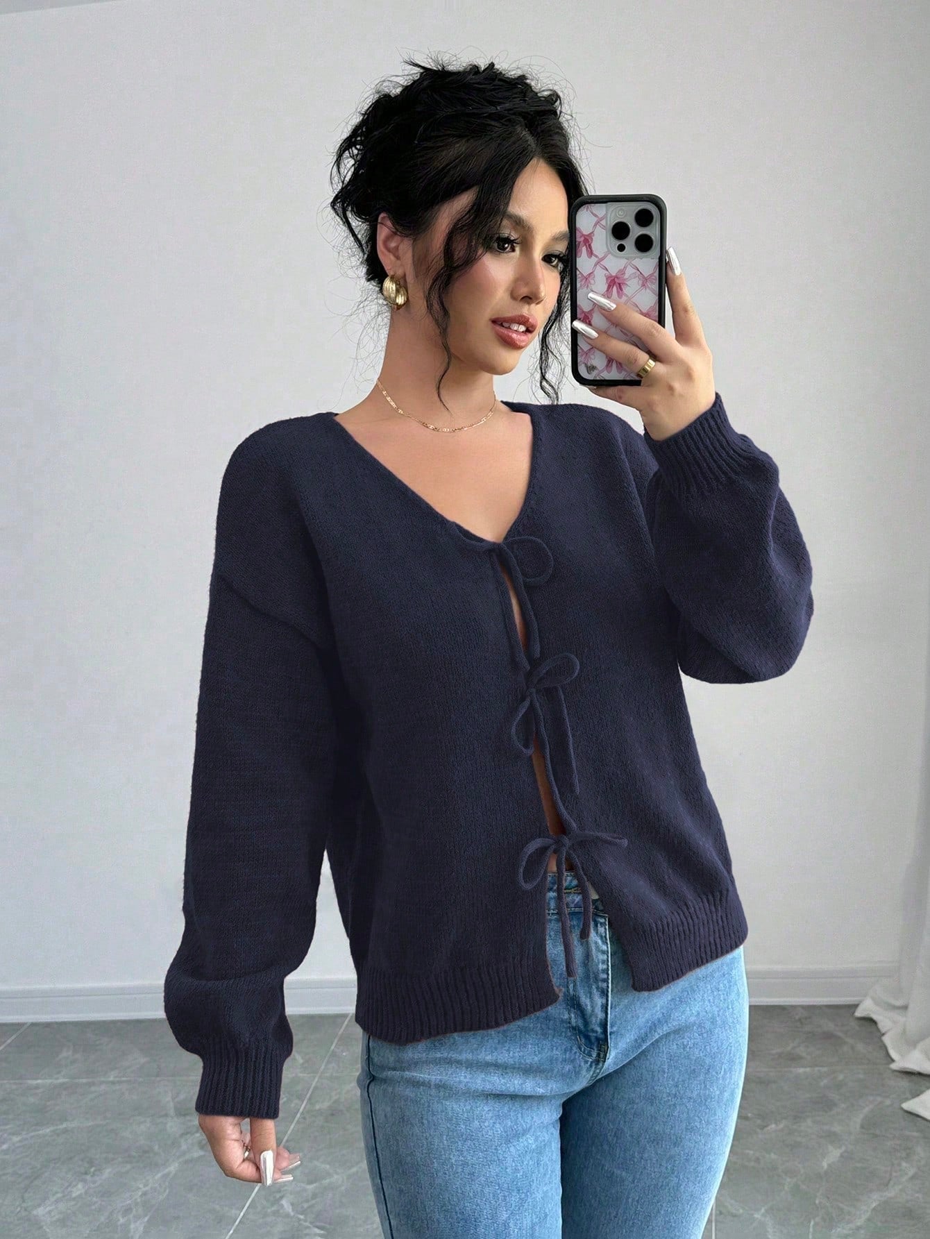 Prive chaqueta de punto con cremallera de unicolor informal, versatil para otono/invierno
