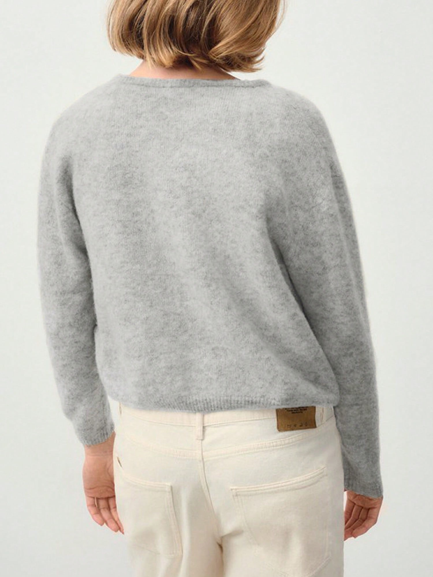 Chaqueta de punto de mujer de unicolor, con cuello en v, manga larga, abotonada, informal, suave, para el otono