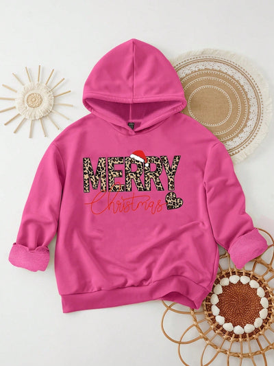 Ezwear jersey holgado de manga larga con estampado de arbol de navidad y texto "feliz navidad" en estilo minimalista y vintage con estampado de leopardo, para mujer