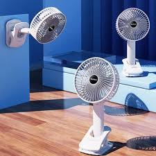 Ventilador De Mano Recargable Con Pinza