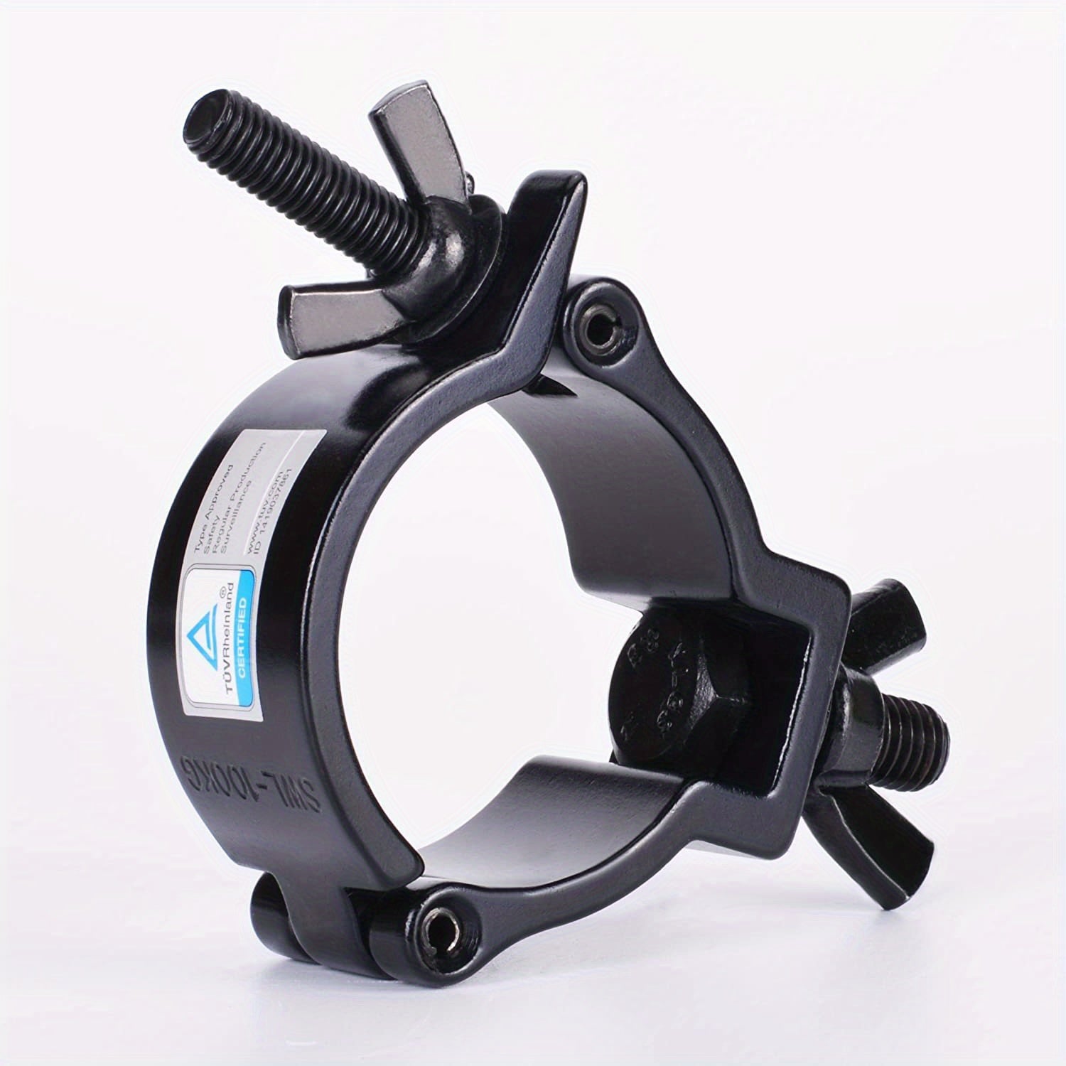 Soporte de Aluminio de Alta Resistencia para Iluminación de Escenario (Negro) Abrazadera de 2 Pulgadas para Luz de Cabeza Móvil/Luz Par/Luz de Foco, Compatible con Tubos/Tuberías de 48-51mm de Diámetro Exterior, Carga Máxima de 220lbs