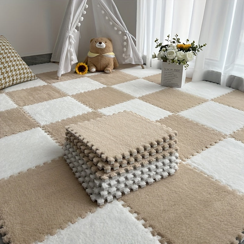 12 piezas de alfombras decorativas, alfombras de estilo punk lavables, alfombras de área gruesas, alfombras de lado de cama