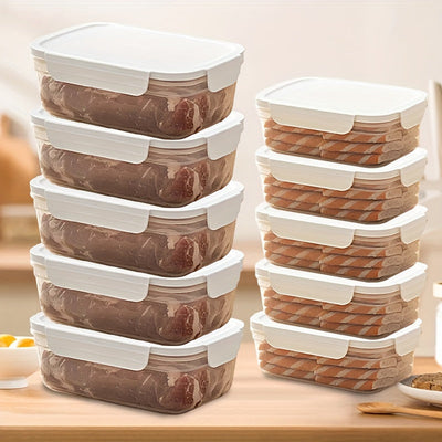 6 Piezas de Recipientes para Refrigerador 850ml/1400ml, ¡Ideales para Cocina y Conservación de Alimentos al Aire Libre! Diseño Apilable y Antiderrames, Seguros para Microondas