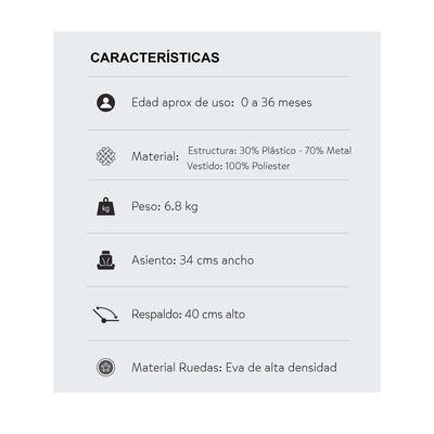 COCHE ESTANDAR  KLAUS HAPPY BABY - NEGRO