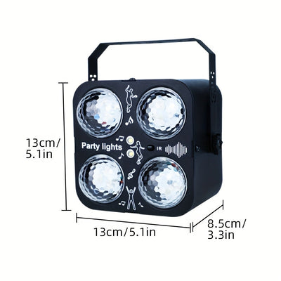 1PC luz de iluminación comercial, bola mágica de cristal para fiestas disco, DJ autónomo con control por voz, decoración ideal para karaoke, vacaciones y regreso a clases [con control remoto pero sin batería]