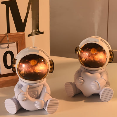 Humidificador portátil mini con diseño de astronauta LED, cara iluminada, alimentación por USB, silencioso y eficiente, capacidad de 8.12 oz, niebla fría para dormitorio, oficina, auto y viajes, humidificador moderno, humidificador ultrasónico