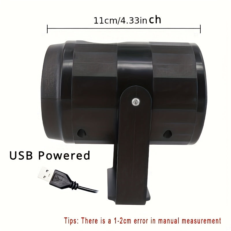 1 proyector LED navideño giratorio con diseños de Santa Claus, copos de nieve y motivos festivos, alimentado por USB, decoración para habitación, fiestas, celebraciones y ambiente navideño, iluminación versátil para interiores