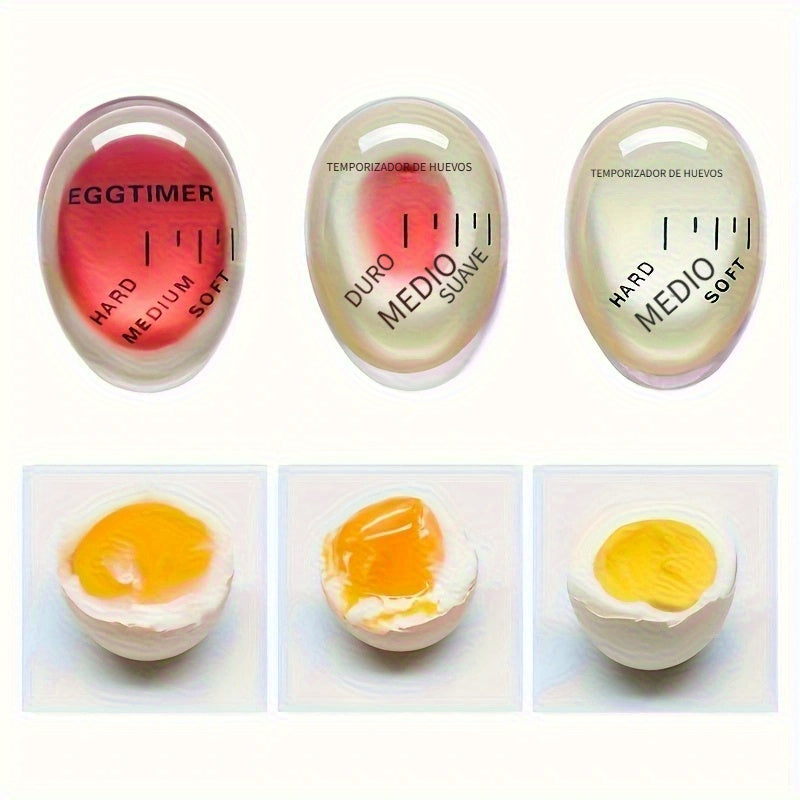1pc Temporizador de color de huevo perfecto, cocinador de huevo duro, herramienta de cocina temporizador de huevo con cambio de color termocrómico reutilizable para cocinar huevos