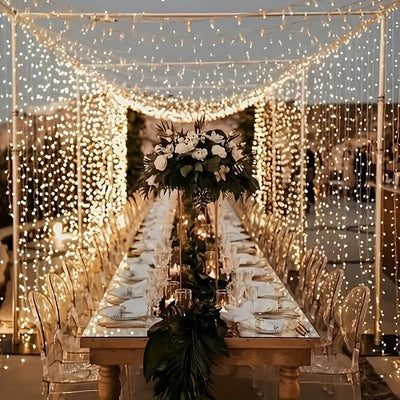 Luces LED para exteriores, 600 LED, 6m x 3m, con control remoto, alimentación por USB, decoración para Navidad, bodas, dormitorio, Pascua, Año Nuevo, Ramadán, regalo para San Valentín, Día de la Madre, Halloween, fiestas, cocina - Sin pilas incluidas