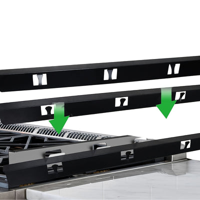 2 piezas de protección lateral de estufa de aleación de aluminio, cubierta protectora de cocina, anti-derrame, fácil de limpiar, con ajuste para estufas de 23,4 pulgadas para cocina