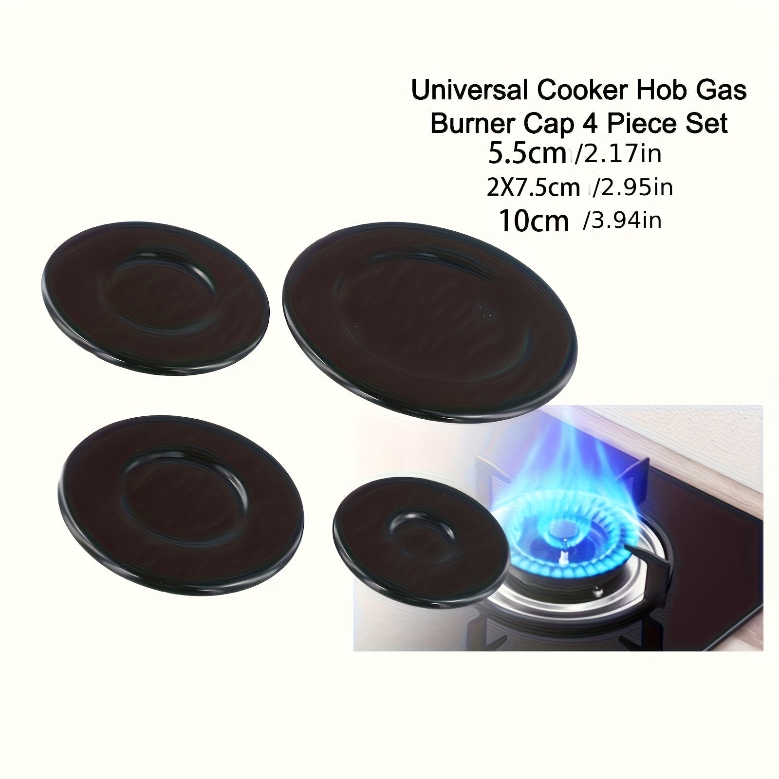 Paquete de 4 Cubiertas para Quemadores de Estufa de Gas de Aleación de Aluminio SABAF - Elegantes en , Duraderas y Fáciles de Limpiar, Ideales para Uso Doméstico en la Cocina, Protección para Quemador de Gas | Superficie Pulida | Construcción Resistente,