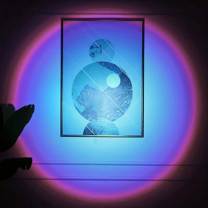 1 luz ambiental mini arcoíris creativa con atardecer, enchufe USB, botón para ajustar color de luz, siete tonos, regalo perfecto para Halloween, decoración navideña, accesorio de escritorio, paredes, camping y fiestas