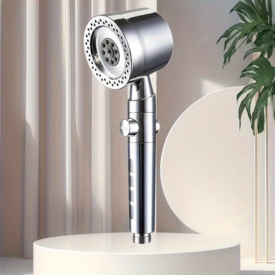 1pc Cabezal de ducha de mano con presión y 5 modos de flujo de agua ajustables, equipado con filtración, boquilla de ducha para baño, cabezal de ducha, accesorios de baño, disfrutando de una experiencia de baño lujosa, regalo de San Valentín