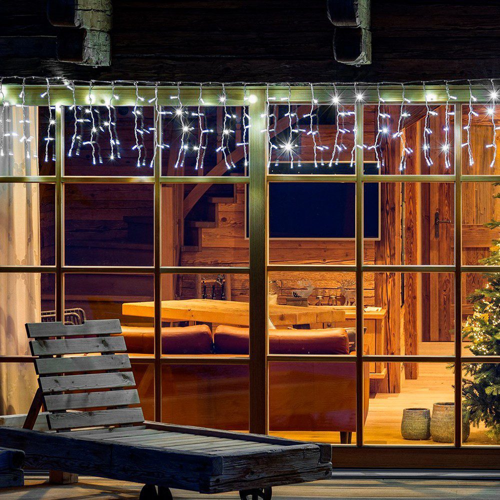 Cortina Led 3 Mts x 45 Cm 100 Led Blanca Luces Navidad 1321