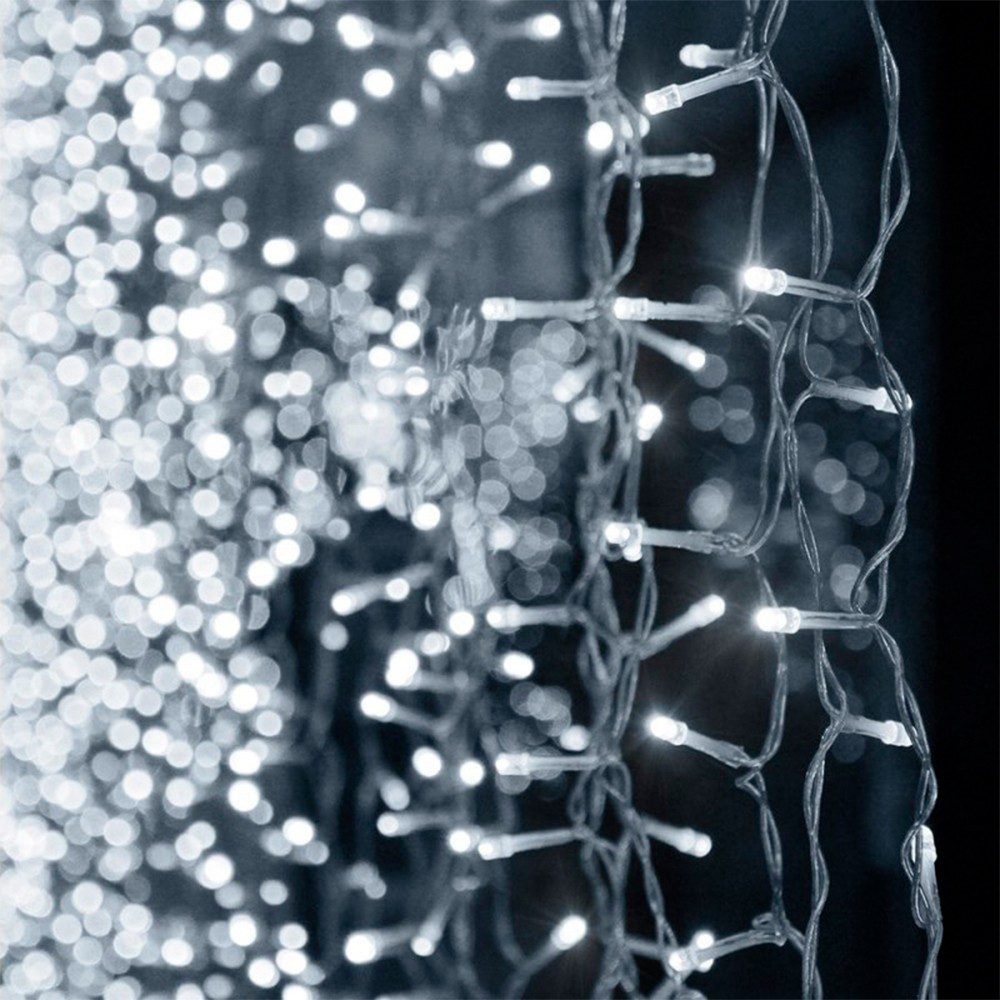 Cortina Led 3 Mts x 45 Cm 100 Led Blanca Luces Navidad 1321