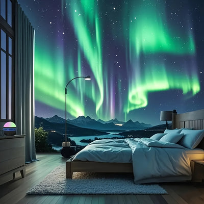 1 lámpara de proyección con efecto aurora, luz LED multifuncional para el hogar; proyector de cielo estrellado con cristales, iluminación decorativa para dormitorio o sala, regalo perfecto para la vuelta a clases, San Valentín y Ramadán/Semana Santa
