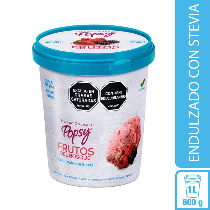 HELADO POPSY 600G FRUTOS DEL BOSQUE STEV
