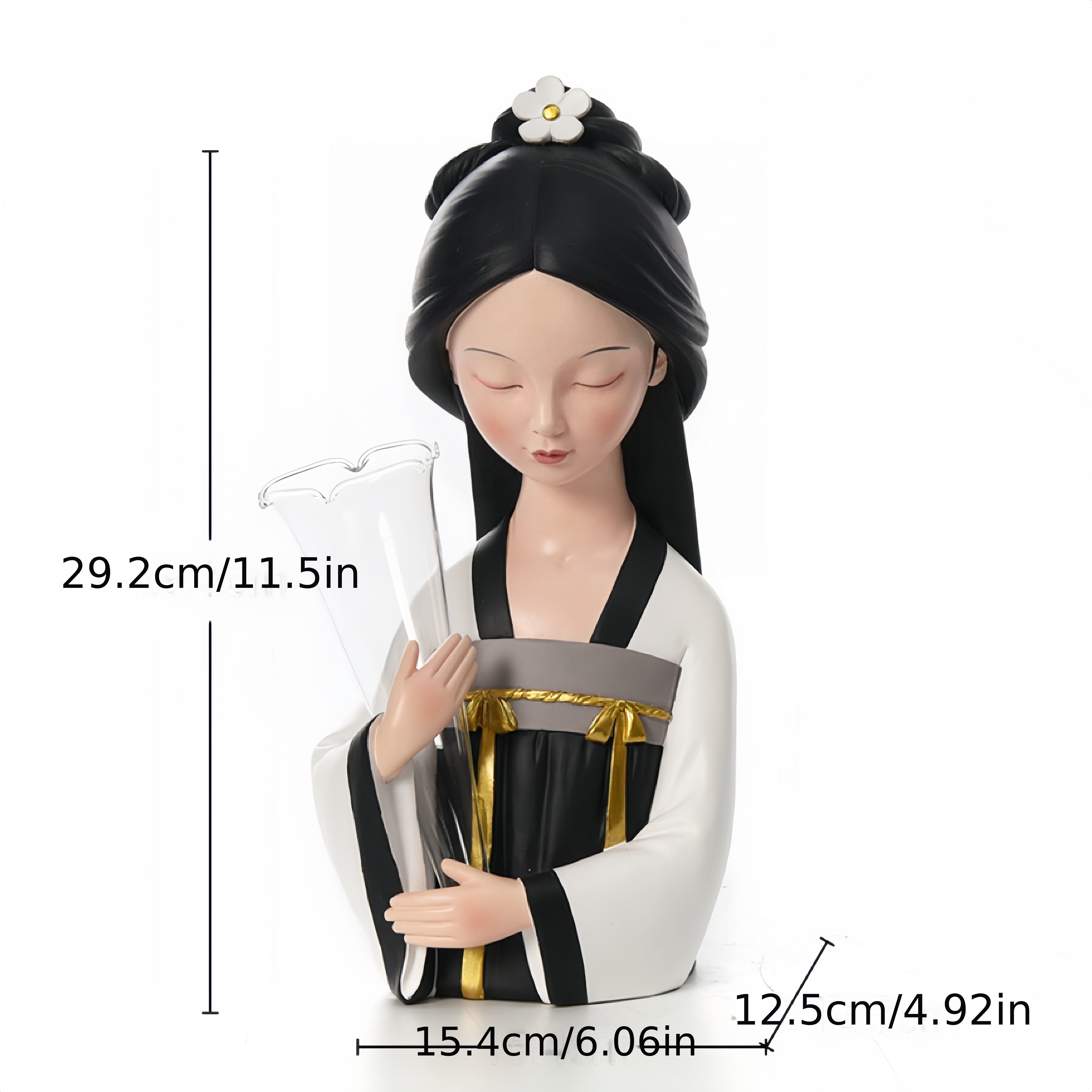 Jarrón Decorativo de Estilo Antiguo de la Dinastía Tang China para Banquete de la Corte Femenina, Hanfu Lindo para Sala de Estar y Entrada, Regalo de Halloween, Regalo de Navidad