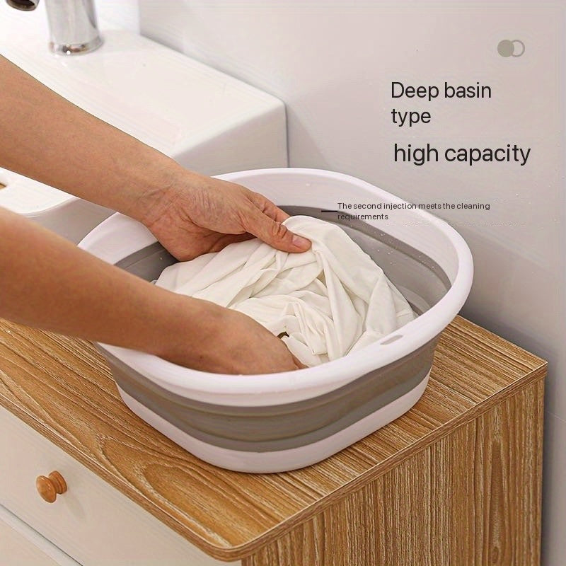 Baño Plegable - Cubeta Colapsable para Lavado de Ropa, Bañera Portátil y Lavamanos con Diseño Ahorrador de Espacio para Hogar, Viajes, Dormitorio o Baño - Ligero y Fácil de Almacenar