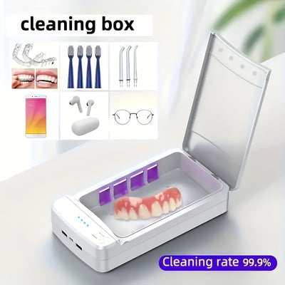 New Caja de Desinfección Portátil USB, Ideal para Aparatos Dentales, Herramientas de Uñas, Audífonos y Más – Solución Perfecta para el Hogar y Viajes