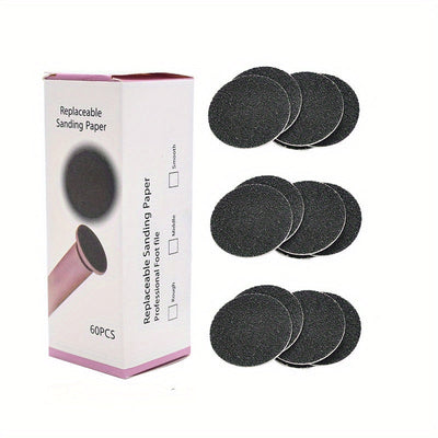 60 piezas de almohadillas exfoliantes desechables para pies y manos, removedor de piel muerta, color beige claro, sin necesidad de baterías, diseño compacto y duradero, para pedicura y manicura, uso higiénico individual