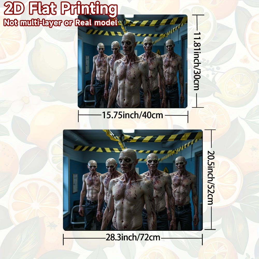 1pc Alfombra de Electrodomésticos Halloween - Diseño de Doctores y Pacientes Mutantes Zombie, Protector para Estufa, Lavadora y Secadora - Decoración de Terror Fácil de Limpiar (100% Poliéster) - Ideal para Fiestas de Halloween y Uso Todo el Año, Cubiert