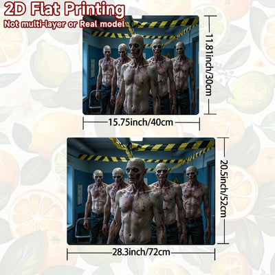1pc Alfombra de Electrodomésticos Halloween - Diseño de Doctores y Pacientes Mutantes Zombie, Protector para Estufa, Lavadora y Secadora - Decoración de Terror Fácil de Limpiar (100% Poliéster) - Ideal para Fiestas de Halloween y Uso Todo el Año, Cubiert