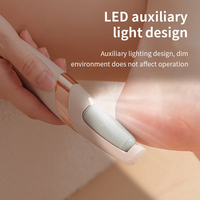 Eliminador de Piel Eléctrico para Pies con USB - Lima Profesional para Pedicura sin Olores, Diseño Portátil Inalámbrico (Beige/Acento Dorado Rosa) - Ideal para Hogar, Salón y Viajes - Regalo Perfecto para Mujeres, Cuidado Elegante de los Pies, Exfoliador