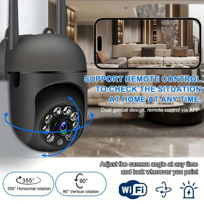 2/4 Paquetes de cámaras inalámbricas de seguridad para el hogar - Video Full HD 1080P, 2, 4G, alcance largo de WiFi, visión nocturna, monitoreo remoto APP, intercomunicador de voz bidireccional, detección de movimiento, alarma en tiempo real, adecuado pa