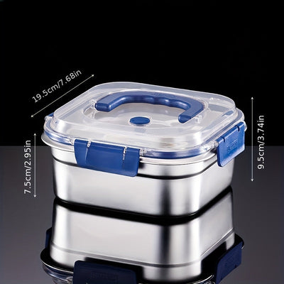 2 Piezas de Contenedores para Alimentos Extra Grandes de Acero Inoxidable con Tapas Azules - 60.87 oz, Antiderrames y Reutilizables, Ideales para Nevera, Loncheras y Preparación de Comidas