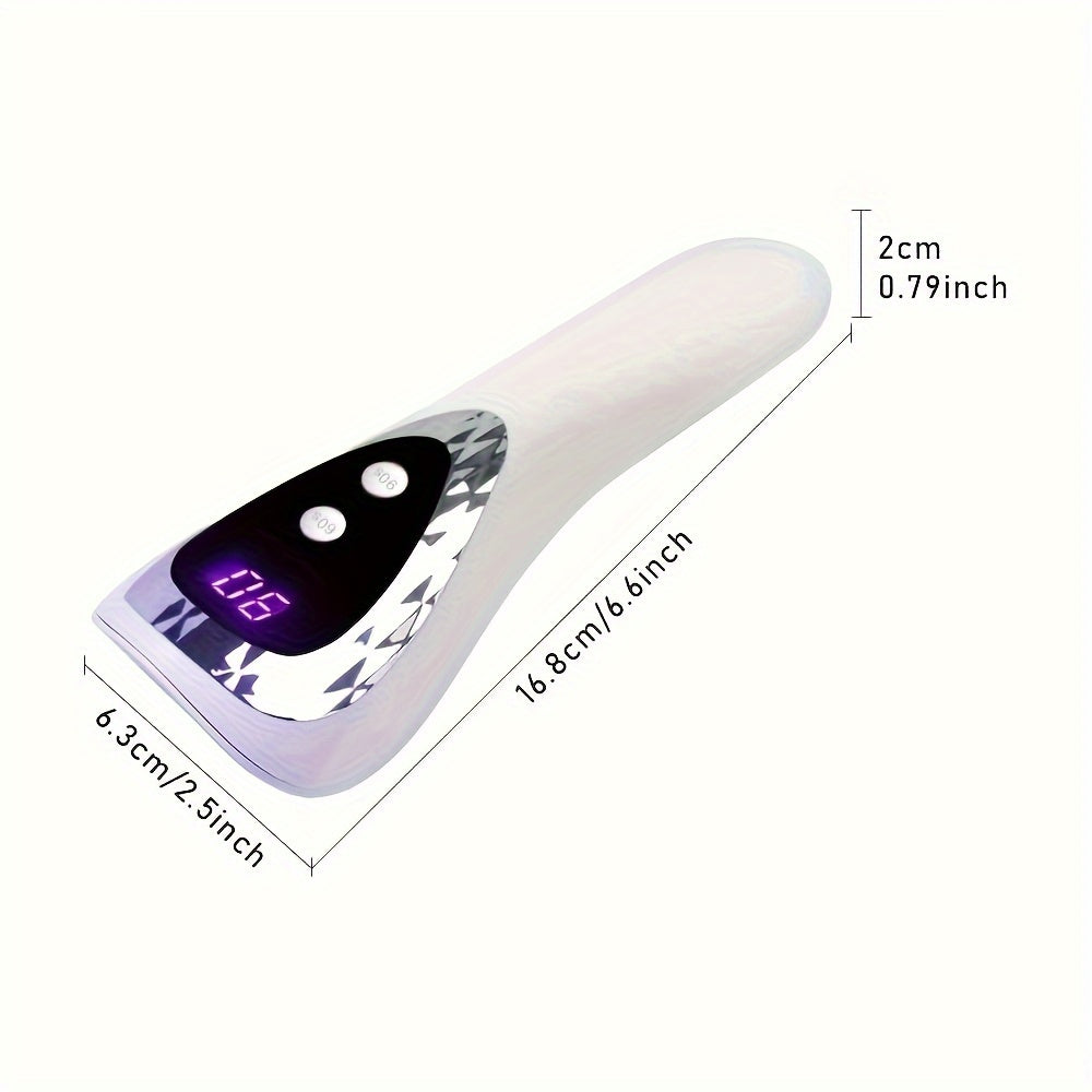 Lámpara de secado de uñas LED portátil - Luz de gel de miniatura recargable con batería de litio, carga USB, herramienta de arte de uñas de plástico libre de formaldehído para viajes y uso en casa, accesorio de arte de uñas