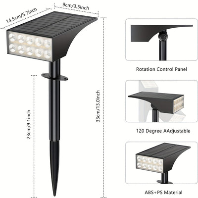 1/2/4/6/8/10pcs Luces Solares Exteriores Impermeables, 66 LED con 4 Modos de Iluminación, Luz Solar de Crepúsculo a Amanecer para Navidad, Halloween, Jardín, Bandera, Pasillo, Césped, Árbol (Cálido, Blanco Frío, Verde)