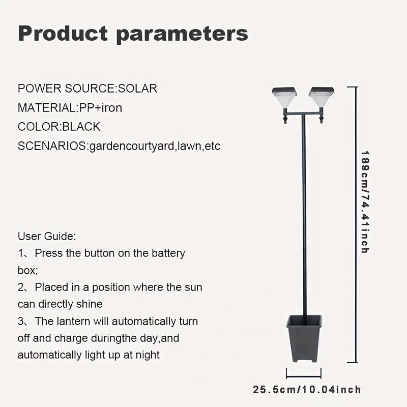 Luces solares de 89,5 pies de altura, luces solares de cabeza alta adecuadas para jardines al aire libre, IP44, postes solares retro con base de cortadora de césped pueden plantar flores, luces solares para patio trasero, decoración de porche, luz blanca