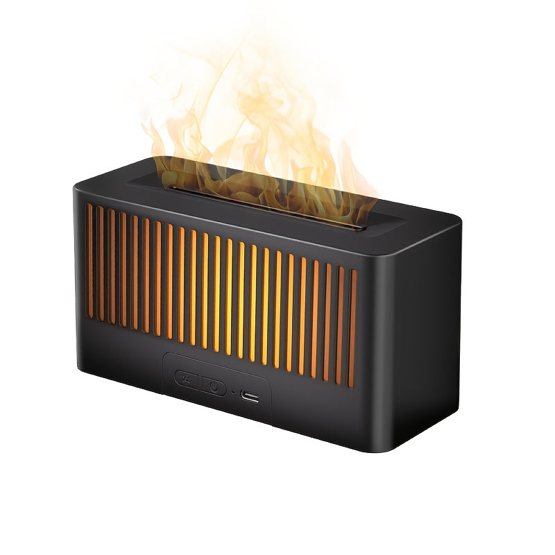 RJJ USB Humidificador de llama, 15-20ml/H Aromaterapia, Luz suave, No deslumbrante, Plástico, para salón, oficina, dormitorio, varios tipos de habitaciones, ≤36V, Humidificador de habitación individual