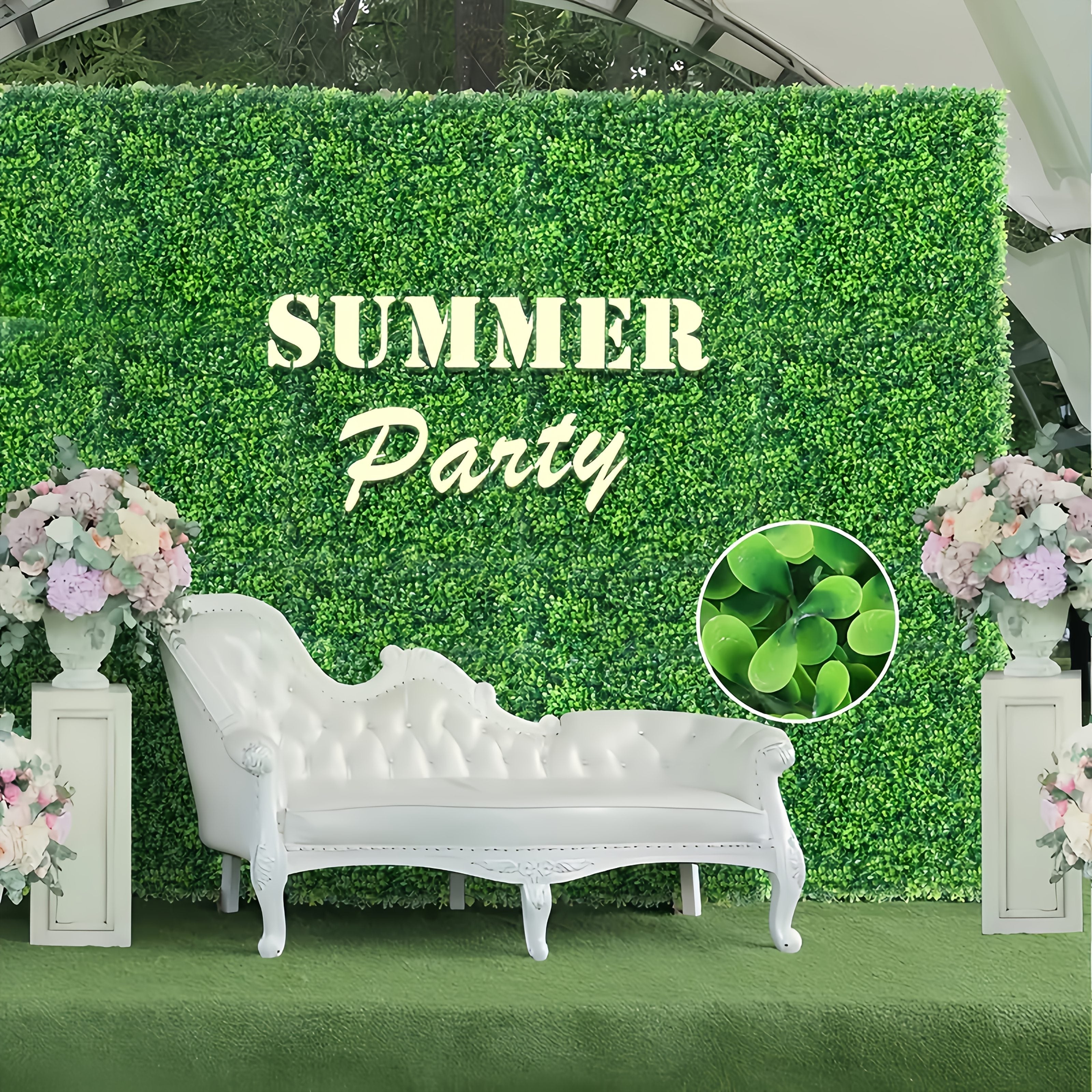 8 Juegos de Césped Artificial de Hoja de Maní, Hierba Simulada de Buxo y Lirio, Resistente a los Rayos UV, Fácil Instalación, Decoración para Festivales, Bodas, Cumpleaños, Patio, Entrada, Comedor, Sala y Dormitorio, Adorno Primavera-Verano para Exterior