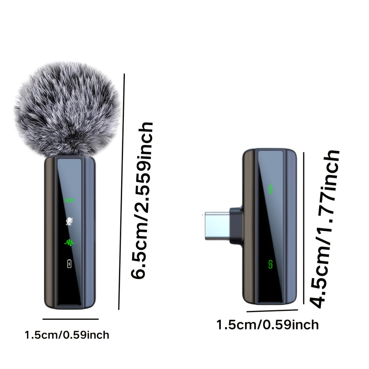 Microfono sin varillas Lavalier Profesional con Cancelación de Ruido, Grabación USB-C y Clip de Un Toque - Antiviento, Recargable para Vlogging e Intervenciones, Diseño Compacto con Receptor para Streaming y Equipamiento de Vlog