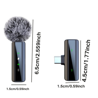 Microfono sin varillas Lavalier Profesional con Cancelación de Ruido, Grabación USB-C y Clip de Un Toque - Antiviento, Recargable para Vlogging e Intervenciones, Diseño Compacto con Receptor para Streaming y Equipamiento de Vlog