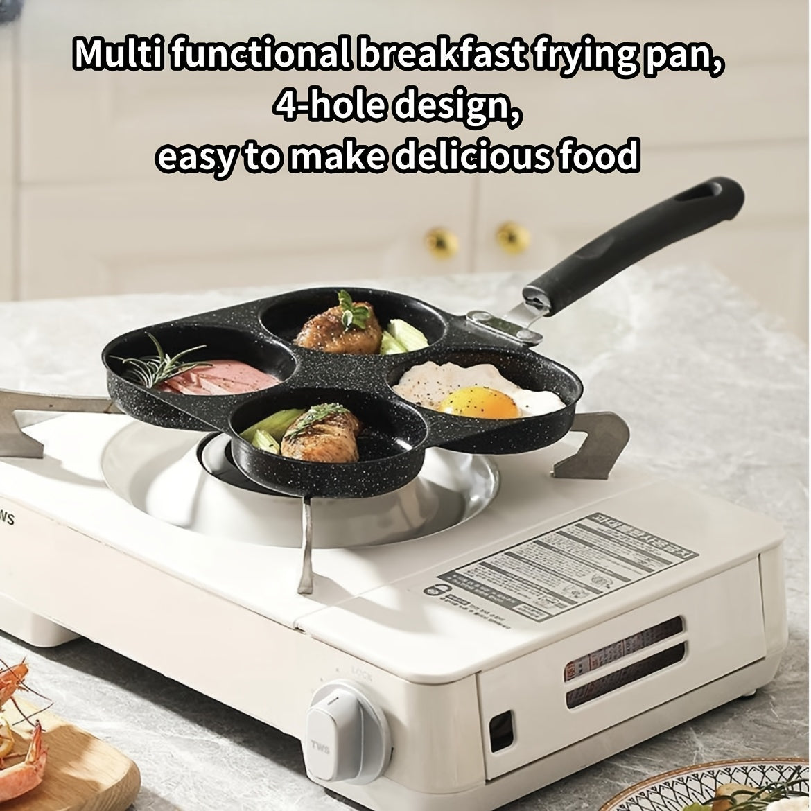 GUANHUANG 1pc Sartén Antiadherente de Hierro Fundido para Huevos, Panqueques y Hamburguesas para Estufas de Gas y Eléctricas, Diseño Multiestufa, Herramienta de Cocina Ideal para el Desayuno, Estilo Moderno Elegante, Sartenes para Cocinar