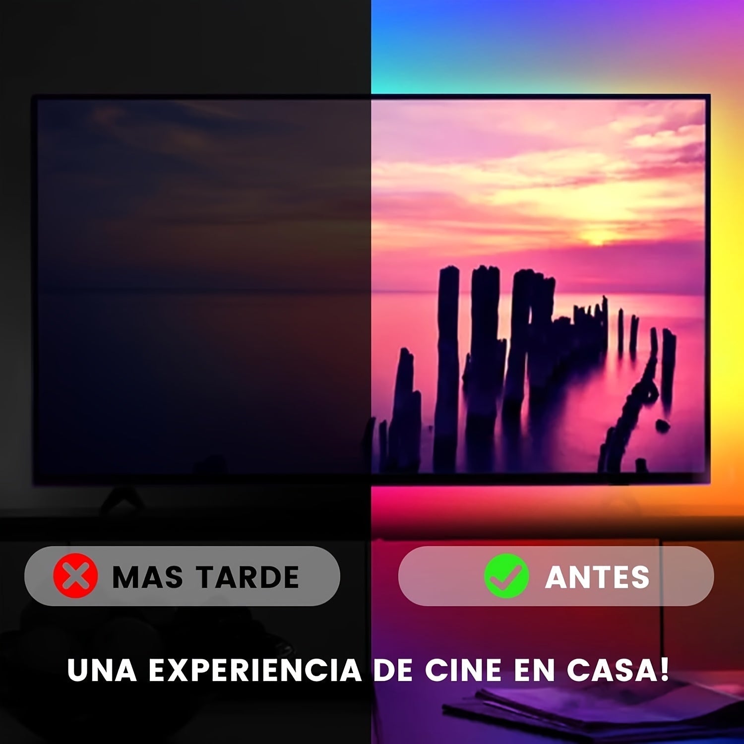 15m/50ft/590inch Tiras de Luces LED RGB con Control por App y Remoto, Sincronización Musical Cambio de Color, Temporizador, Regulable, Modo Blanco - Luces Inalámbricas para Interior en Navidad, Sala de Estar, Dormitorio, Decoración de Fiestas (Enchufe US