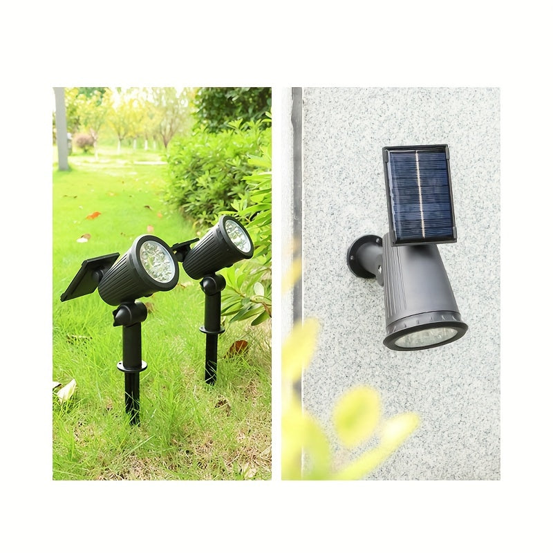 Juego de focos solares decorativos de 9 LED para jardín, ahorradores de energía, con base ajustable y cristales decorativos, ideal para exteriores, patio, balcón, césped, caminería, villa, área de juegos y decoración de Halloween