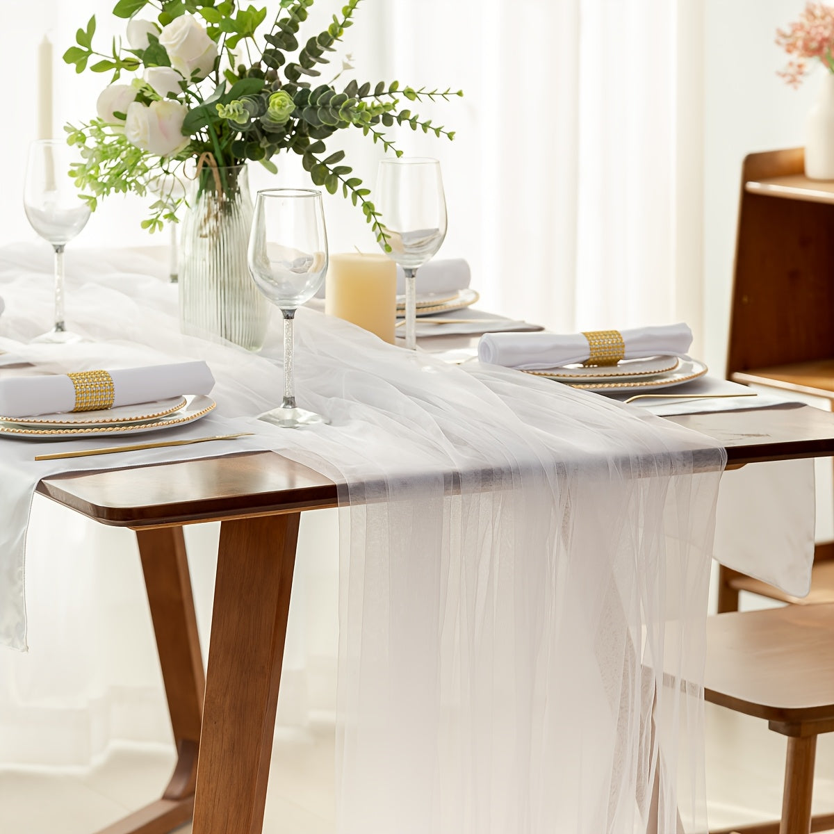 2 piezas de Cortinas de Tela Púrpura Transparente Románticas para Fondo de Boda Escenario Techo Decoración, Poliéster 100% Color Sólido Tela Tejida Rectangular, Ideal para Navidad, Cumpleaños y Ambiente de Boda