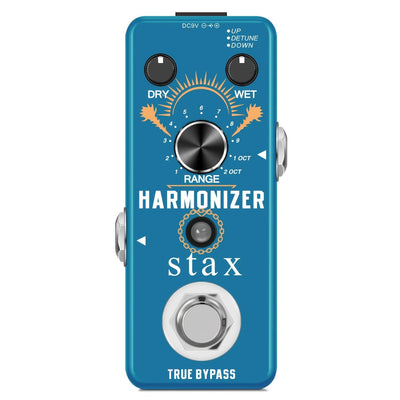 Pedal de efecto de armonizador de guitarra Efectos digitales de octava Pedales de armonía Desintonizador de tono para guitarra bajo Tamaño mini con conmutación real