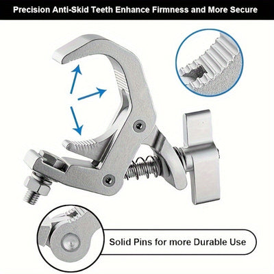 1pc Sujeción de luz de escenario de aleación de alta resistencia, capacidad de carga de 220 libras, sujeción de truss de 1,65-2,36 pulgadas 4, Czgor, para tubos de 42-60mm, sujeción de luz DJ para luces planas de cabeza móvil de iluminación de escenario