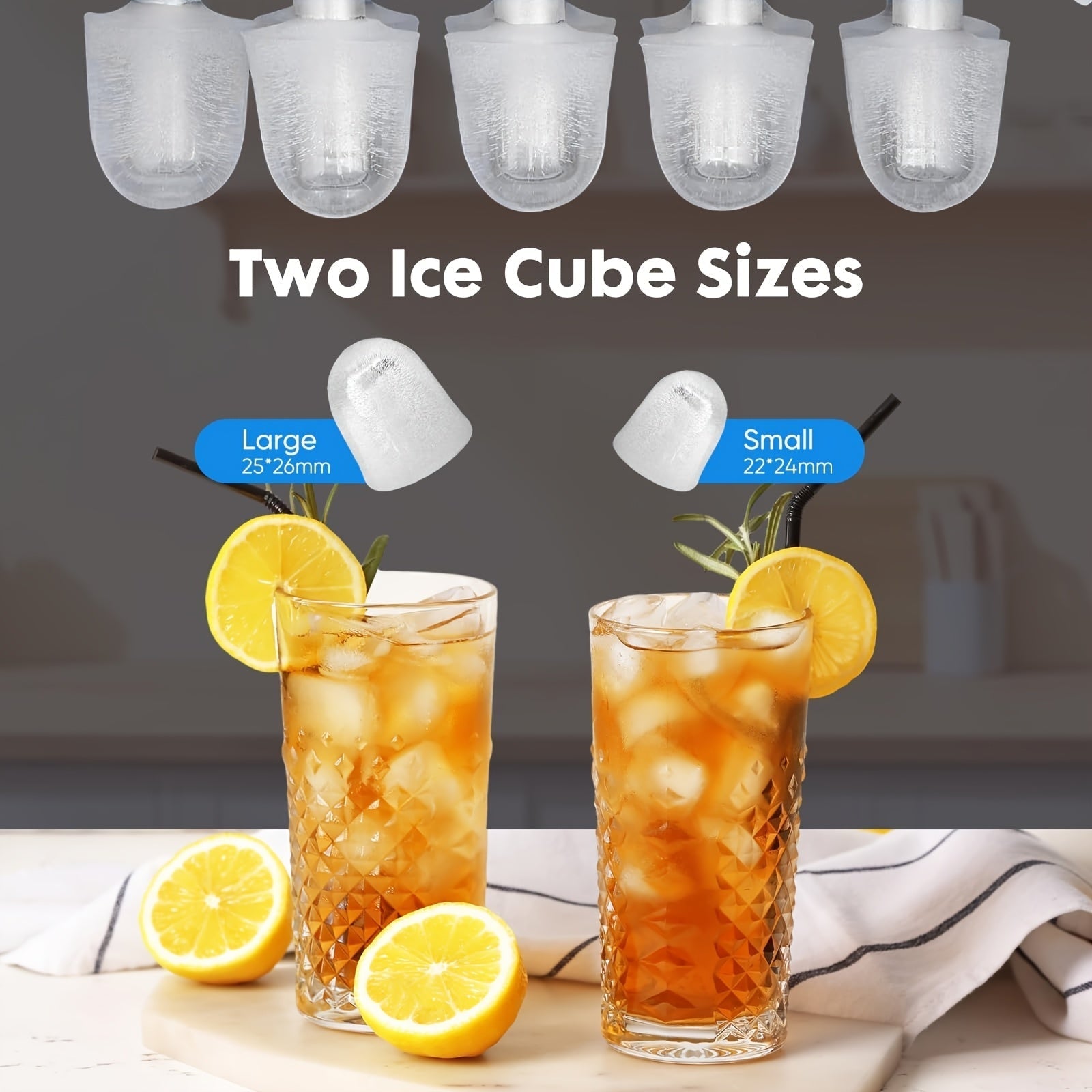 ¡Hielo al instante, en cualquier momento y lugar! 9 cubos en 6 minutos, 12.02 kg/día, compacto y autolimpiante - ¡Perfecto para el hogar! Olvídate de salir por hielo: producción continua para fiestas o necesidades diarias. Diseño ahorrador de espacio: ca
